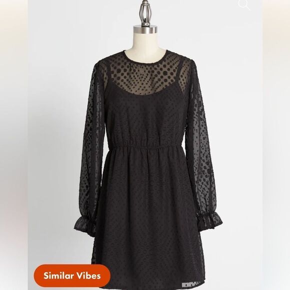 Chi Chi London Dot Right Now Mini Dress Long Sleeves Size 10 NWT - Picture 1 of 10